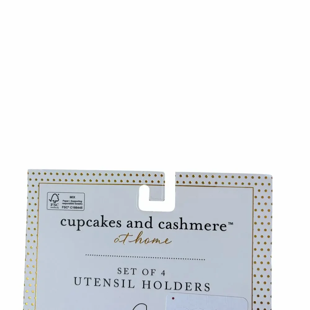 Cupcakes & Cashmere Bunny Rabbit Utensil Holders Set of 4 Easter New